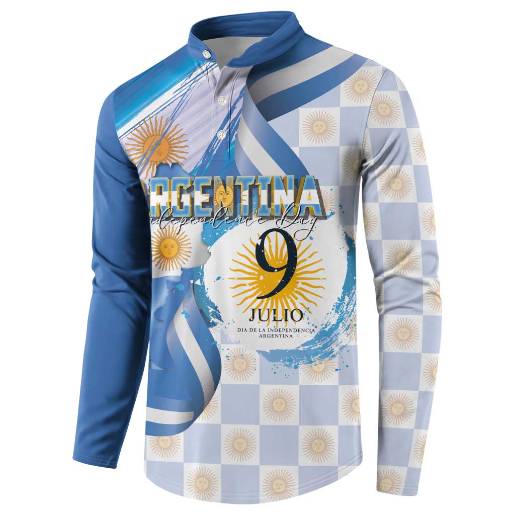 Argentina Independence Day Button Sweatshirt - Día de la Independencia Brush and Grunge Style