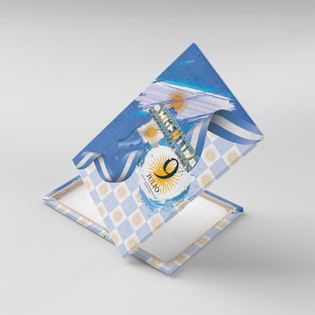 Argentina Independence Day Canvas Wall Art - Día de la Independencia Brush and Grunge Style