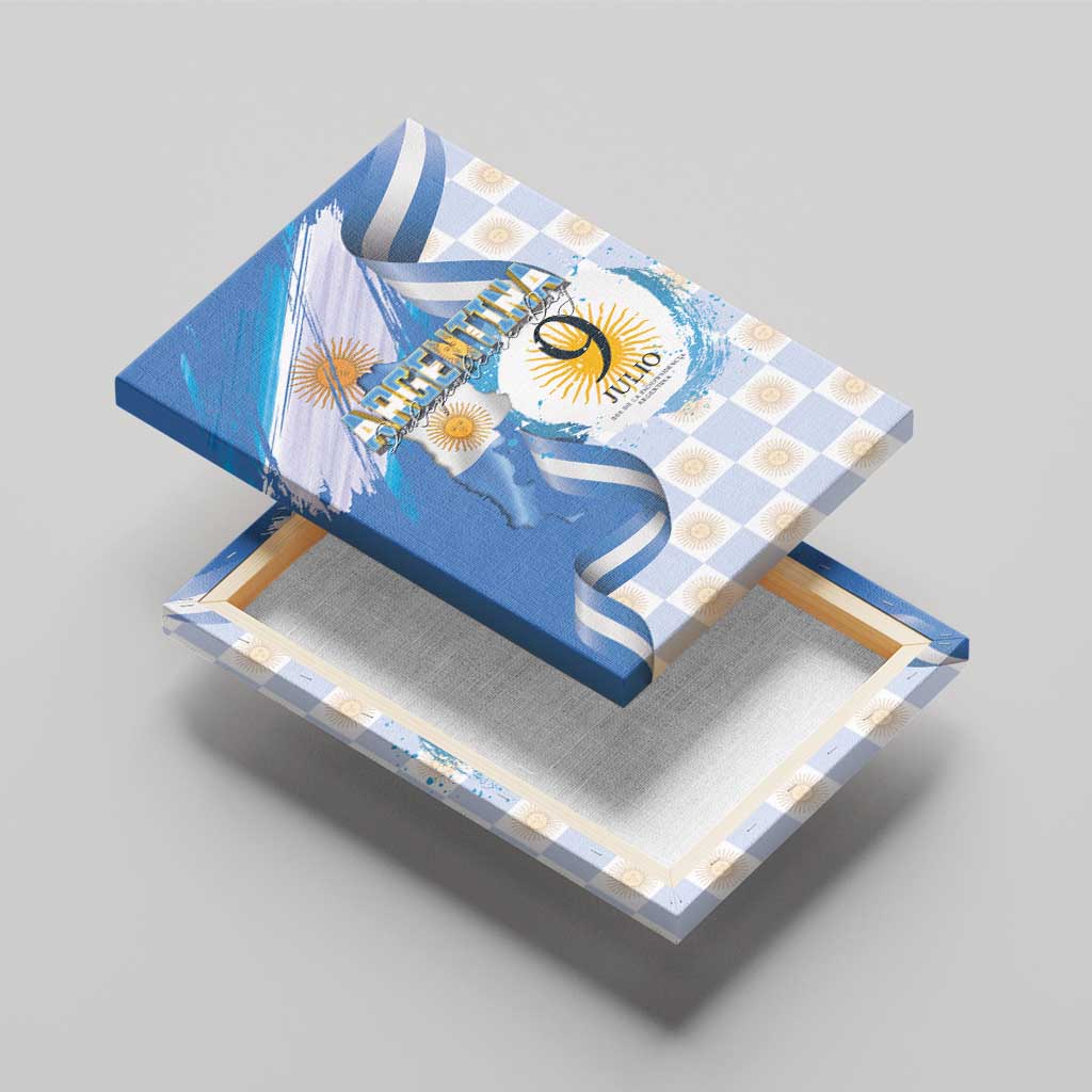 Argentina Independence Day Canvas Wall Art - Día de la Independencia Brush and Grunge Style