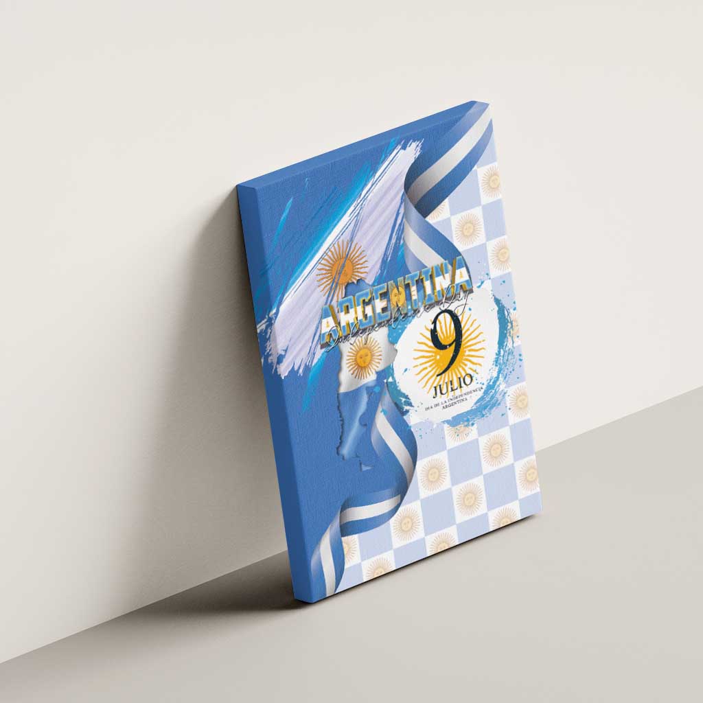 Argentina Independence Day Canvas Wall Art - Día de la Independencia Brush and Grunge Style