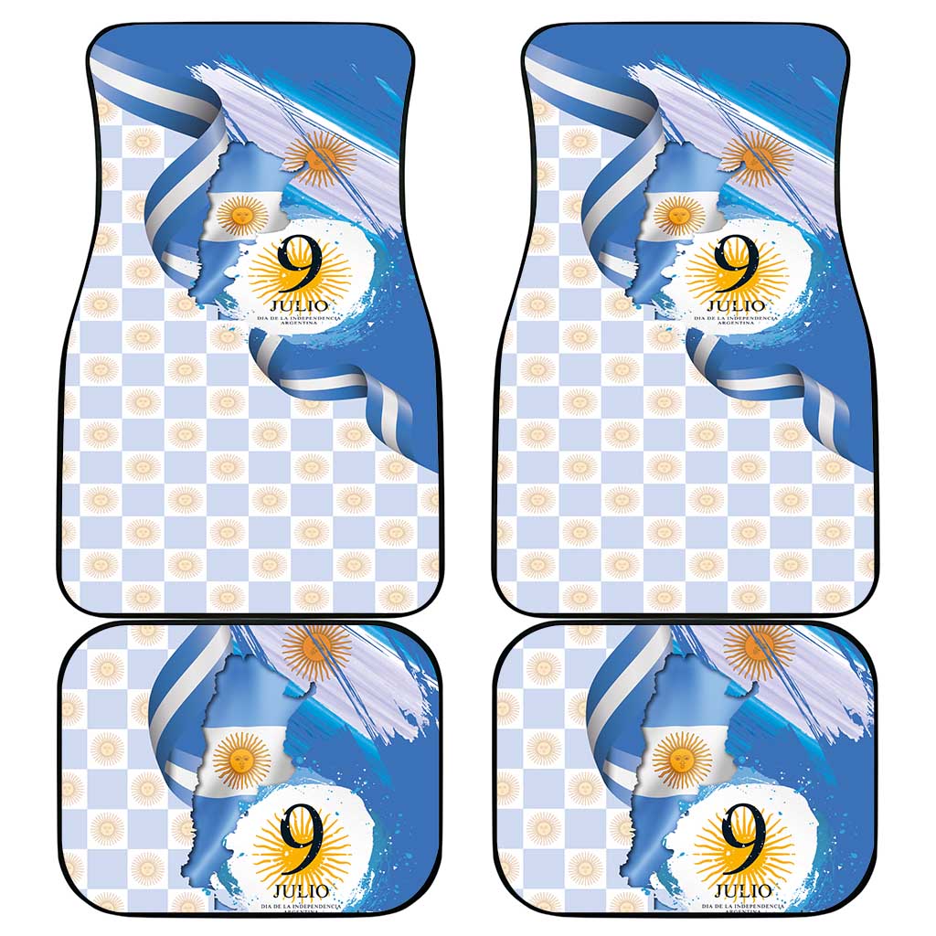 Argentina Independence Day Car Mats - Día de la Independencia Brush and Grunge Style