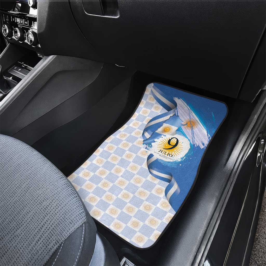 Argentina Independence Day Car Mats - Día de la Independencia Brush and Grunge Style