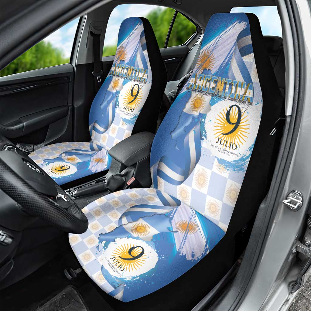 Argentina Independence Day Car Seat Cover - Día de la Independencia Brush and Grunge Style