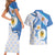 Argentina Independence Day Couples Matching Short Sleeve Bodycon Dress and Hawaiian Shirt - Día de la Independencia Brush and Grunge Style
