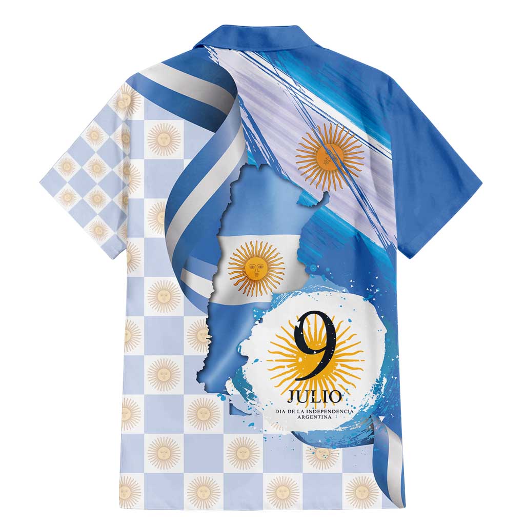 Argentina Independence Day Family Matching Mermaid Dress and Hawaiian Shirt - Día de la Independencia Brush and Grunge Style