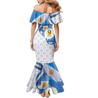 Argentina Independence Day Family Matching Mermaid Dress and Hawaiian Shirt - Día de la Independencia Brush and Grunge Style