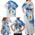 Argentina Independence Day Family Matching Off Shoulder Maxi Dress and Hawaiian Shirt - Día de la Independencia Brush and Grunge Style