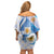 Argentina Independence Day Family Matching Off Shoulder Short Dress and Hawaiian Shirt - Día de la Independencia Brush and Grunge Style
