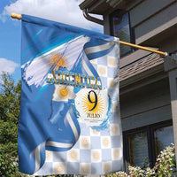 Argentina Independence Day Garden Flag - Día de la Independencia Brush and Grunge Style