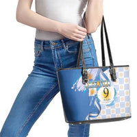 Argentina Independence Day Leather Tote Bag - Día de la Independencia Brush and Grunge Style