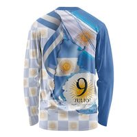 Argentina Independence Day Long Sleeve Shirt - Día de la Independencia Brush and Grunge Style