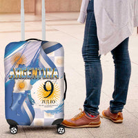Argentina Independence Day Luggage Cover - Día de la Independencia Brush and Grunge Style