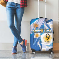 Argentina Independence Day Luggage Cover - Día de la Independencia Brush and Grunge Style