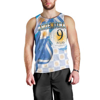 Argentina Independence Day Men Tank Top - Día de la Independencia Brush and Grunge Style