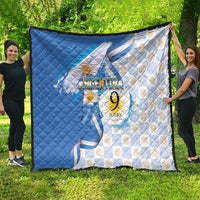 Argentina Independence Day Quilt - Día de la Independencia Brush and Grunge Style