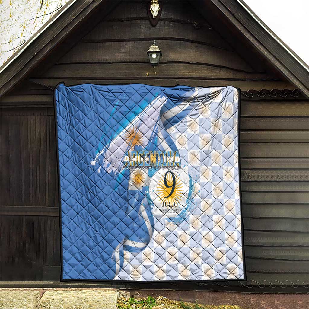 Argentina Independence Day Quilt - Día de la Independencia Brush and Grunge Style