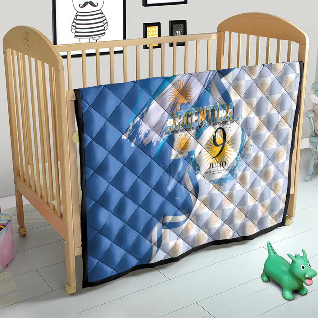 Argentina Independence Day Quilt - Día de la Independencia Brush and Grunge Style