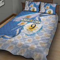Argentina Independence Day Quilt Bed Set - Día de la Independencia Brush and Grunge Style