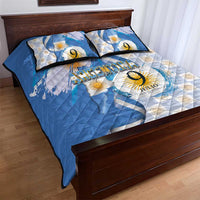 Argentina Independence Day Quilt Bed Set - Día de la Independencia Brush and Grunge Style