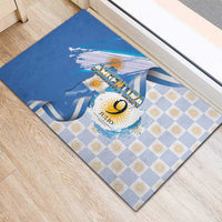 Argentina Independence Day Rubber Doormat - Día de la Independencia Brush and Grunge Style
