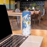 Argentina Independence Day Skinny Tumbler - Día de la Independencia Brush and Grunge Style