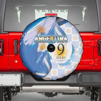 Argentina Independence Day Spare Tire Cover - Día de la Independencia Brush and Grunge Style