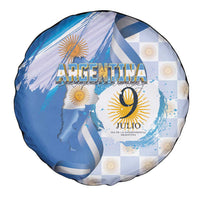 Argentina Independence Day Spare Tire Cover - Día de la Independencia Brush and Grunge Style