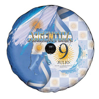 Argentina Independence Day Spare Tire Cover - Día de la Independencia Brush and Grunge Style