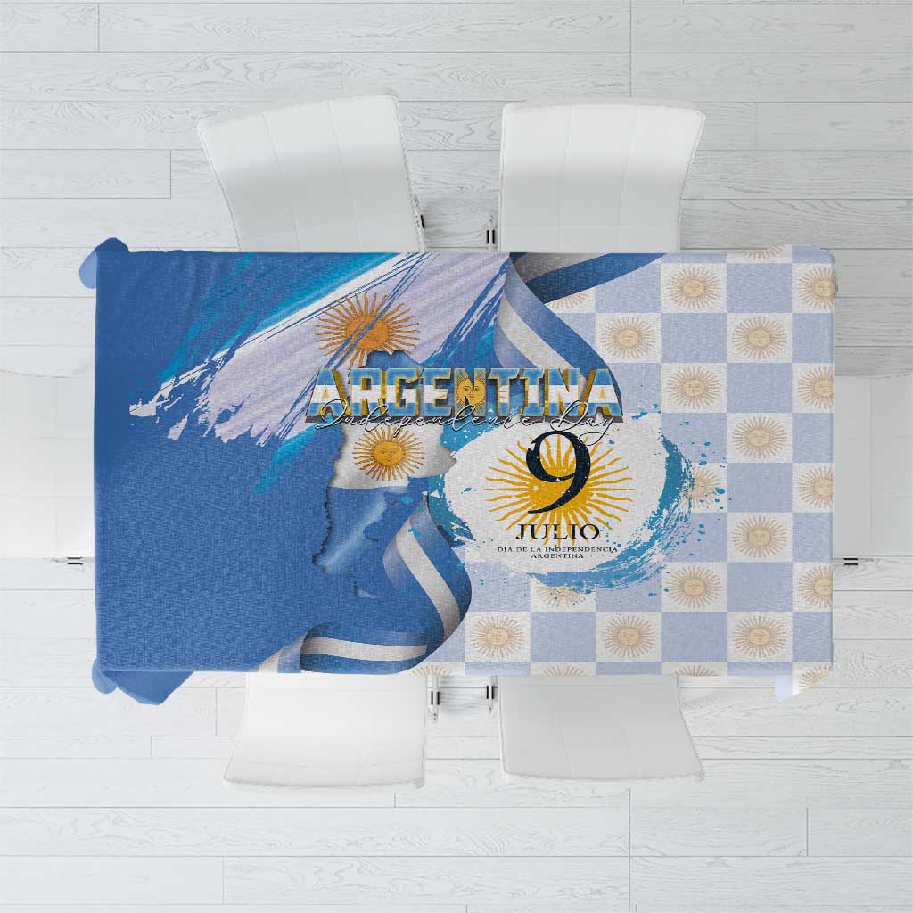 Argentina Independence Day Tablecloth - Día de la Independencia Brush and Grunge Style