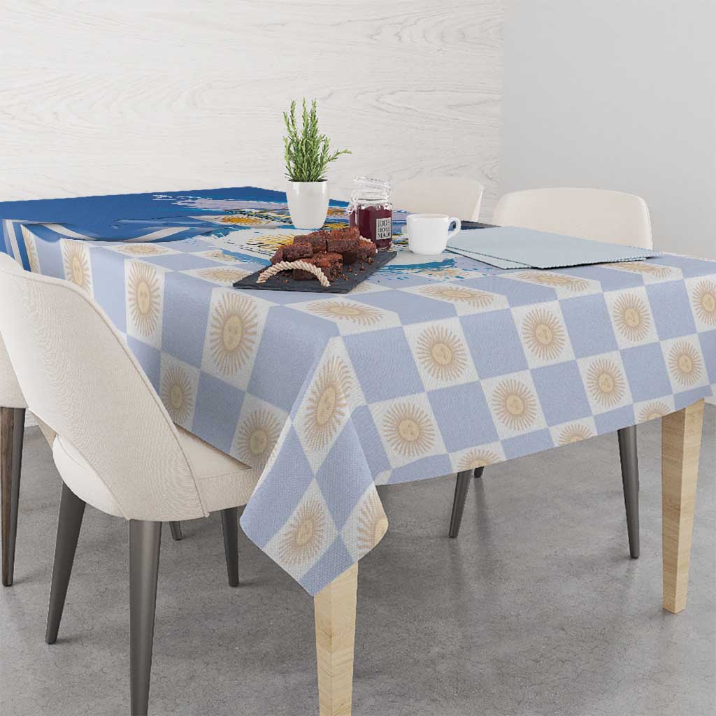 Argentina Independence Day Tablecloth - Día de la Independencia Brush and Grunge Style