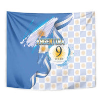 Argentina Independence Day Tapestry - Día de la Independencia Brush and Grunge Style