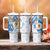 Argentina Independence Day Tumbler With Handle - Día de la Independencia Brush and Grunge Style