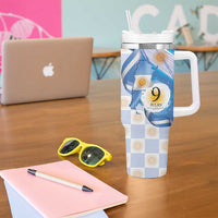 Argentina Independence Day Tumbler With Handle - Día de la Independencia Brush and Grunge Style
