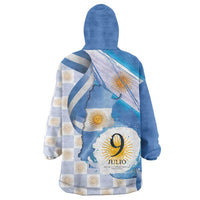 Argentina Independence Day Wearable Blanket Hoodie - Día de la Independencia Brush and Grunge Style