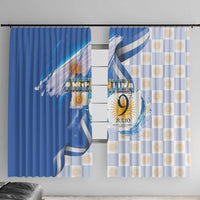 Argentina Independence Day Window Curtain - Día de la Independencia Brush and Grunge Style