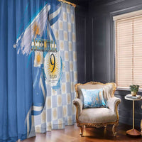Argentina Independence Day Window Curtain - Día de la Independencia Brush and Grunge Style