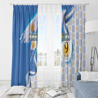 Argentina Independence Day Window Curtain - Día de la Independencia Brush and Grunge Style