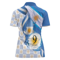 Argentina Independence Day Women Polo Shirt - Día de la Independencia Brush and Grunge Style