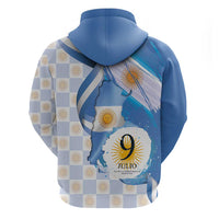 Argentina Independence Day Zip Hoodie - Día de la Independencia Brush and Grunge Style