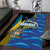 Bahamas Independence Day Area Rug National Flag Style with Blue Marlin and Emblem