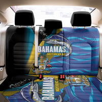 Bahamas Independence Day Back Car Seat Cover National Flag Style with Blue Marlin and Emblem