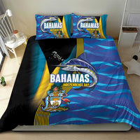 Bahamas Independence Day Bedding Set National Flag Style with Blue Marlin and Emblem