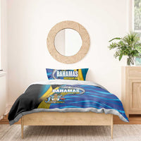 Bahamas Independence Day Bedding Set National Flag Style with Blue Marlin and Emblem