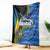 Bahamas Independence Day Blanket National Flag Style with Blue Marlin and Emblem