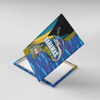Bahamas Independence Day Canvas Wall Art National Flag Style with Blue Marlin and Emblem