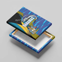 Bahamas Independence Day Canvas Wall Art National Flag Style with Blue Marlin and Emblem