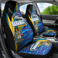 Bahamas Independence Day Car Seat Cover National Flag Style with Blue Marlin and Emblem