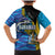 Bahamas Independence Day Family Matching Mermaid Dress and Hawaiian Shirt National Flag Style with Blue Marlin and Emblem