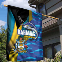 Bahamas Independence Day Garden Flag National Flag Style with Blue Marlin and Emblem