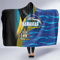 Bahamas Independence Day Hooded Blanket National Flag Style with Blue Marlin and Emblem